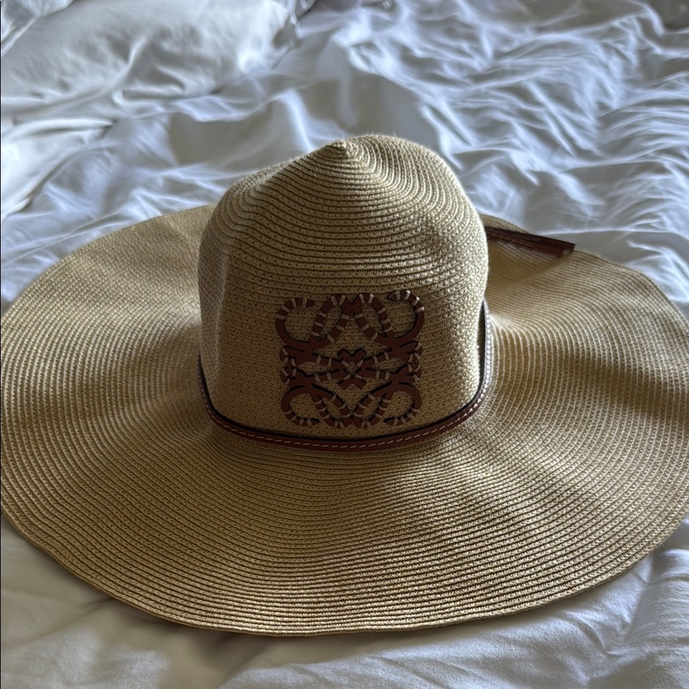Loewe Tan and Brown Wide-Brim Hat